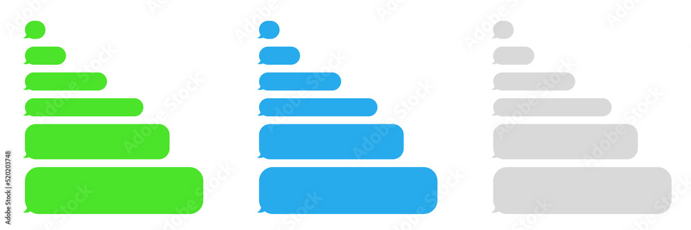 Message icons set. Chat notifications. Speech bubbles. The concept of sms and online communication. Vector illustration Message icons set. Chat notifications. Speech bubbles. The concept of sms and online communication. Vector illustration