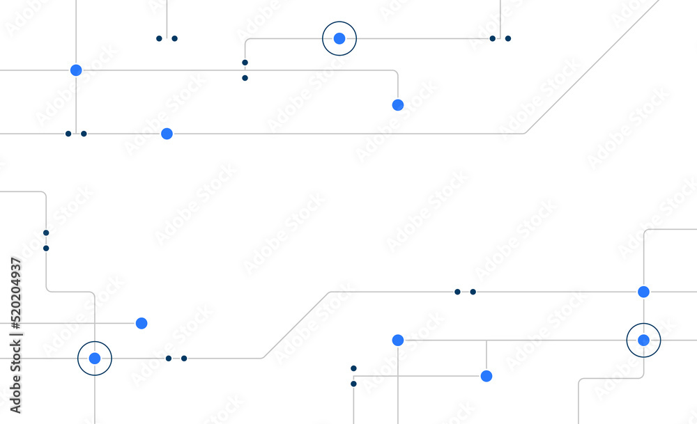 Modern circuit board system technology connected dots and lines background template. Blockchain linked global digital database graphic vector Modern circuit board system technology connected dots and lines background template. Blockchain linked global digital database graphic vector