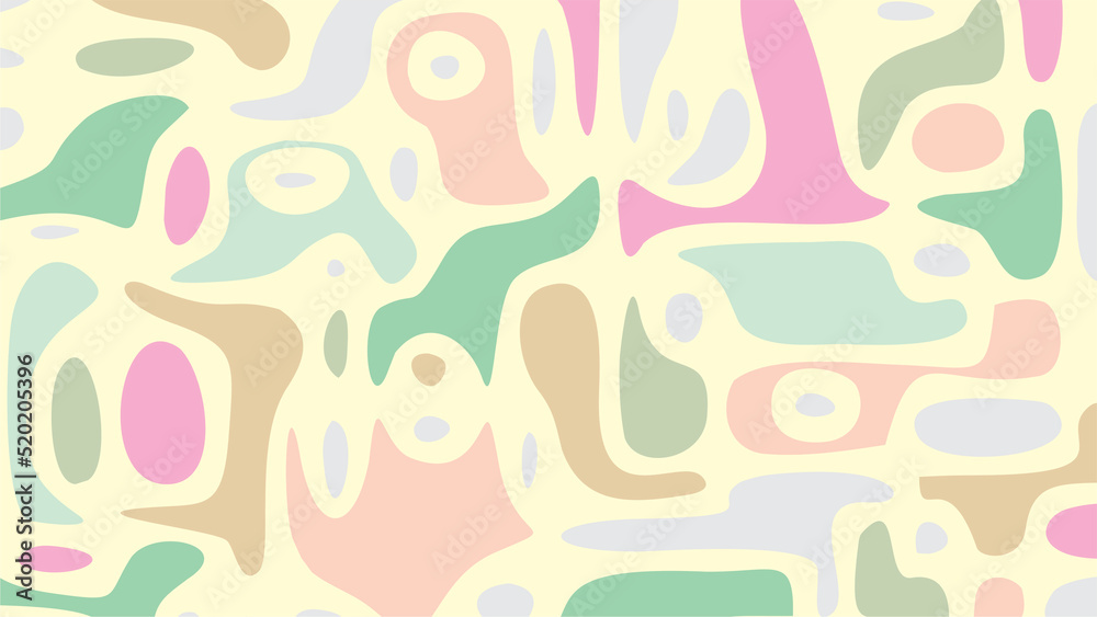 Abstract arranged random blob shapes. Soft color tones. Abstract arranged random blob shapes. Soft color tones.