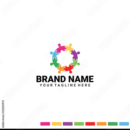Health flat design autism logo