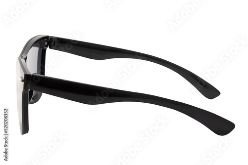 HORN RIMLESS SUNGLASSES SHIELD BLACK LENS SIDE VIEW