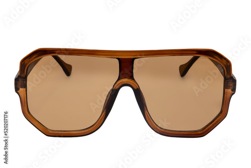 Oversize square sunglasses thick brown frame and lens glasses for men and women front view