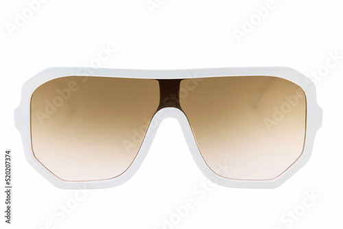 Oversize square sunglasses thick white frame brown lens glasses for men and women front view