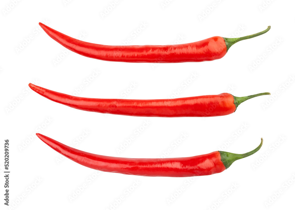 chili pepper path isolated on white