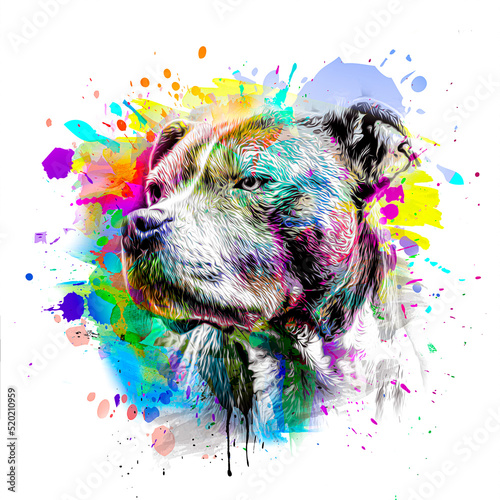 abstract colored dog muzzle...