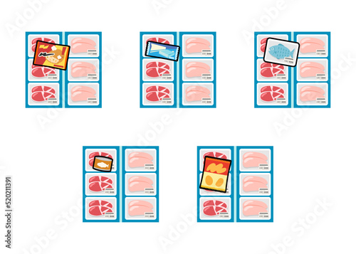 肉売り場に放置された商品
