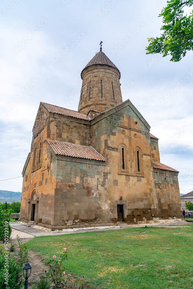View of ancient Orthodox Church of Assumption of Blessed Virgin Mary in small Georgian village of Metekhi