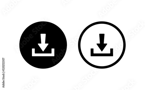 Download icon. Vector isolated elements. Black vector download web sign. Technology concept. Vector black isolated arrows