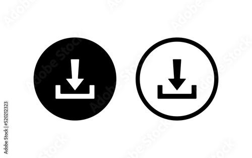 Download icon. Vector isolated elements. Black vector download web sign. Technology concept. Vector black isolated arrows.