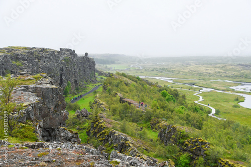 American and European tectonic plates in Iceland photo