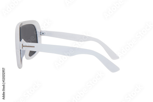 Oversize polarized sunglasses black lens white frame glasses for men and women side view