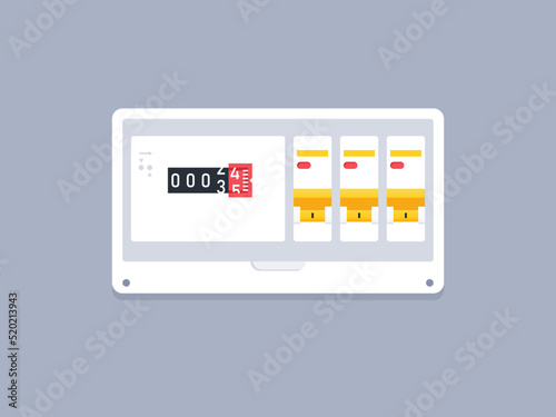 Fusebox vector illustration. Automatic electricity distribution box photo