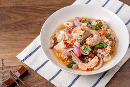 Shrimp and Squid Salad. Spicy Thai food