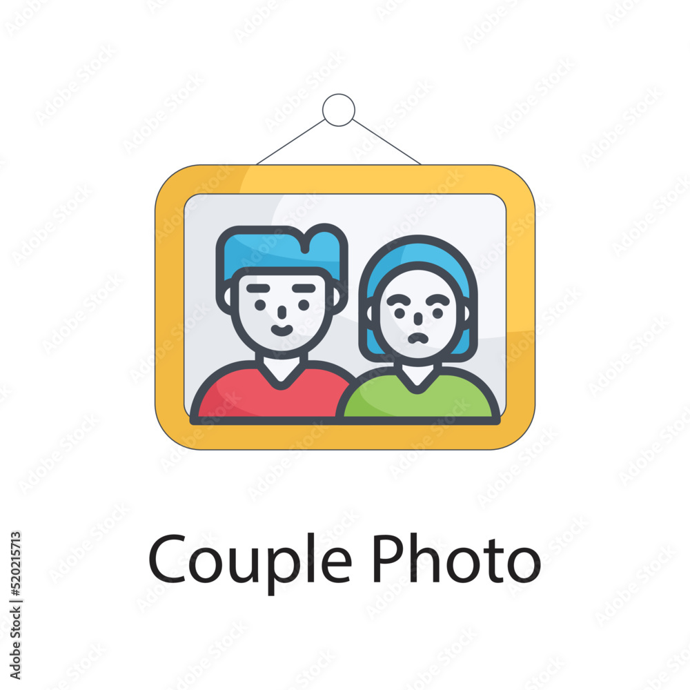 Couple Photo vector Filled Outline Icon Design illustration on White background. EPS 10 File Couple Photo vector Filled Outline Icon Design illustration on White background. EPS 10 File