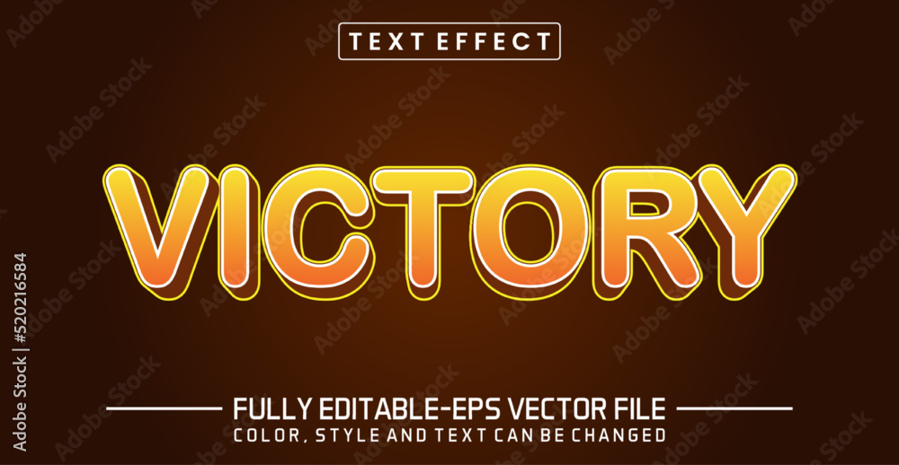 Victory text style effect editable Victory text style effect editable