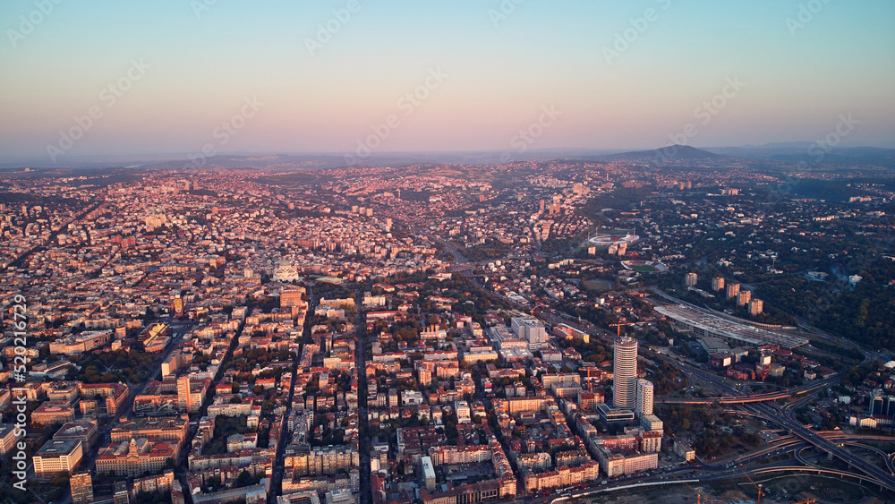 Obraz premium Aerial view of Belgrade, capital of Serbia.