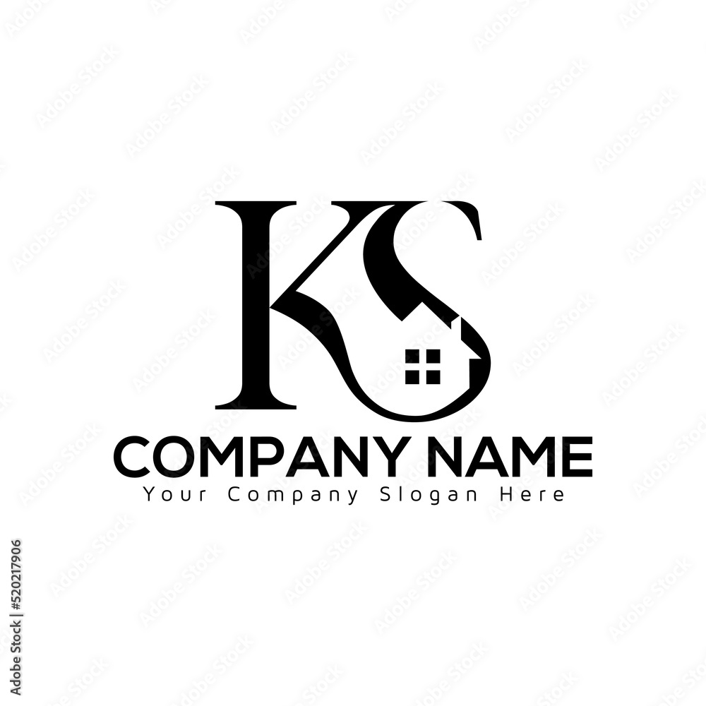 KS logo design in vector for construction, home, real estate, building, and property. creative elegant Monogram. Premium Business ks home logo icon