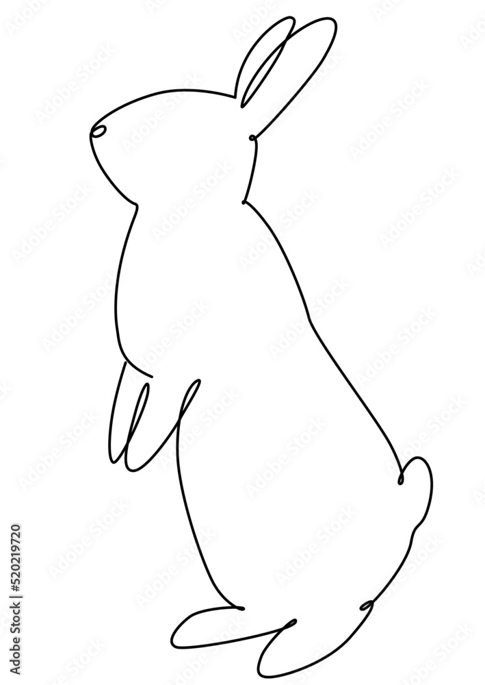 立ち上がるウサギの一筆書きイラスト Stock Vector Adobe Stock
