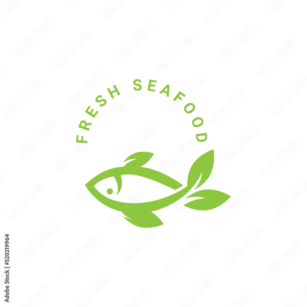 Fish leaf Logo design vector template. Seafood restaurant shop, Logotype concept icon. Fish leaf Logo design vector template. Seafood restaurant shop, Logotype concept icon.
