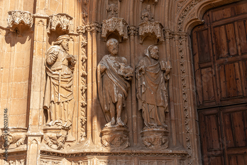 Palma de Mallorca, Spain. The Portal del Mirador facade of the Gothic Cathedral of Santa Maria