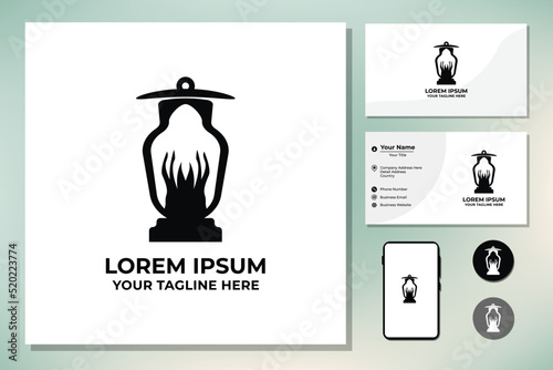 Vintage shinning lantern light logo design