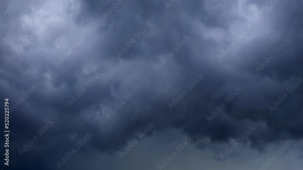 Heavy dark storm rain clouds animation for weather forecast - loop video