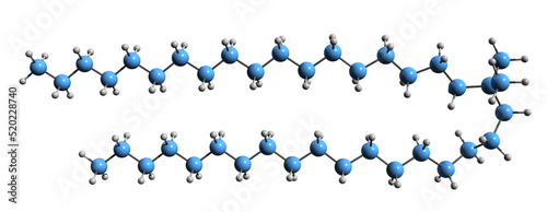  3D image of Dimethyldioctadecylammonium bromide skeletal formula - molecular chemical structure of dioctadecyldimethylammonium bromide isolated on white background
 photo