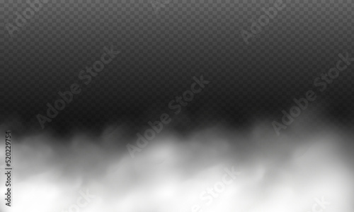 White vector cloudiness ,fog or smoke on dark checkered background.Set of Cloudy sky or smog over the city.Vector illustration.