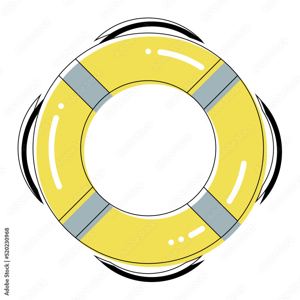 Naklejka premium Flat colored icon of the lifebuoy