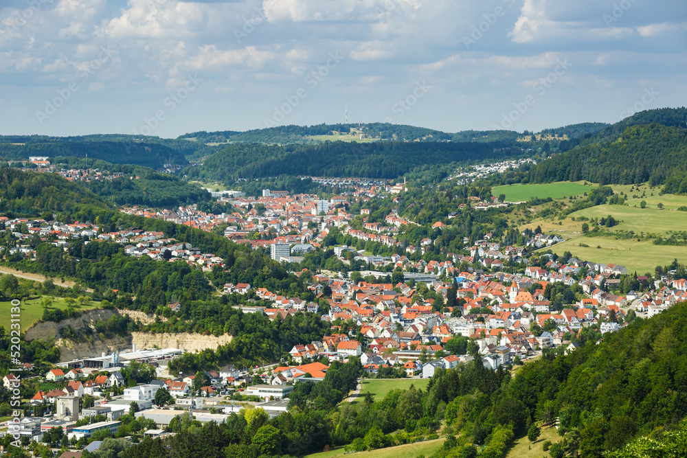 Panorama von Albstadt-Tailfingen im Zollernalbkreis (Schwäbische Alb)