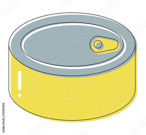 Flat colored icon of the canned food