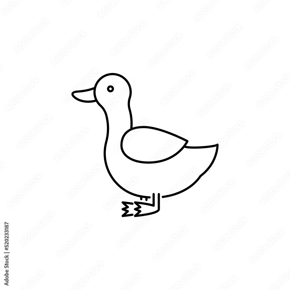 Duck farm animal linear icon. Editable stroke Duck farm animal linear icon. Editable stroke