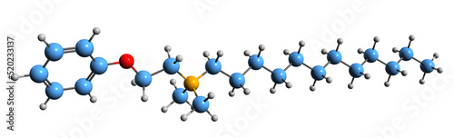Canvas Print 3D image of Domiphen bromide skeletal formula - molecular chemical structure of