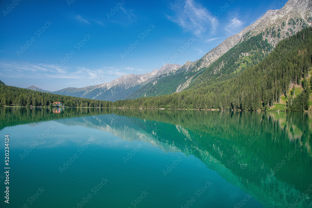 Lago di Anterselva in the Dolomites, Italy