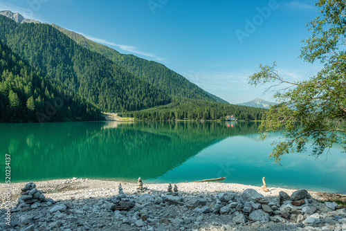 Lago di Anterselva in the Dolomites, Italy photo