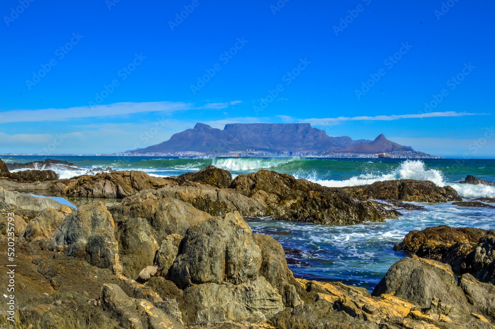 Table mountain beach , view from Blouberg cape town