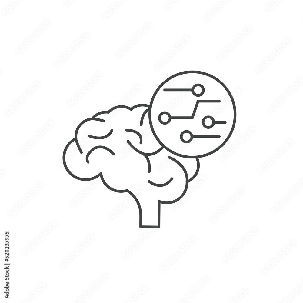 Smart brain artificial intelligence icons symbol vector elements for infographic web Smart brain artificial intelligence icons symbol vector elements for infographic web