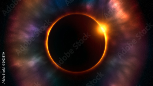 Solar eclipse, moon covers the sun