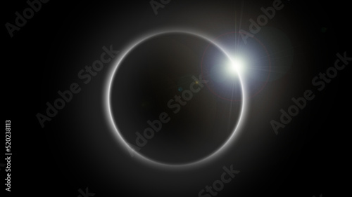 Solar eclipse, moon covers the sun