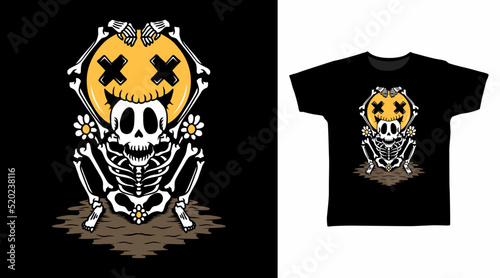 Skeleton smile tshirt design concepts
