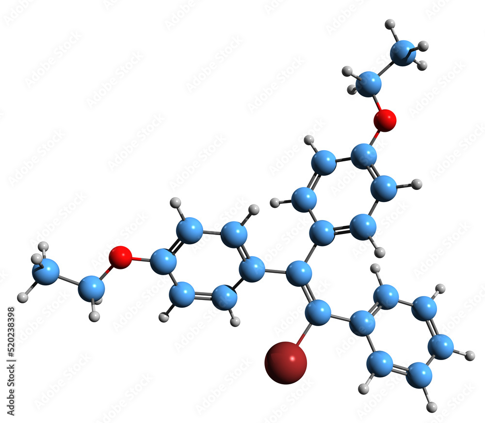 3D image of Estrobin skeletal formula molecular chemical structure of