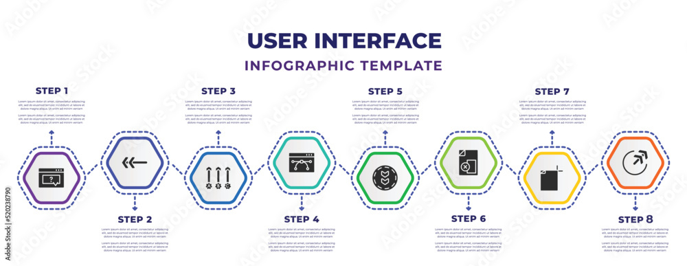 user interface infographic design template with answer, slim left, abc ...