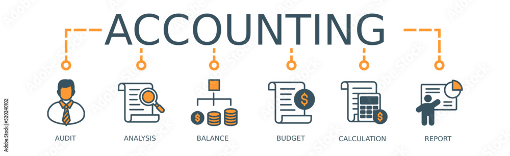 Accounting Banner Web Icon for Business Company Accounting Banner Web Icon for Business Company