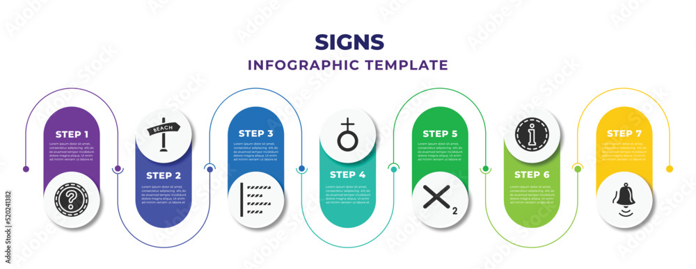 signs infographic design template with question mark button, beach ...