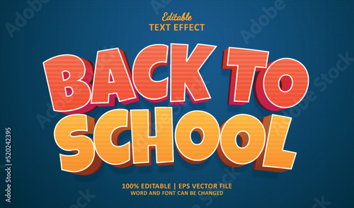 Back to school editable text effect 3d style photo