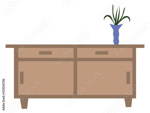 Single commode or console vector illustration isolated on white background.