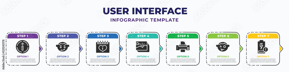 Vetor de user interface infographic design template with information ...