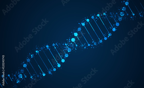 DNA. Medical science, genetic biotechnology, chemistry biology. Innovation technology concept and nano technology background