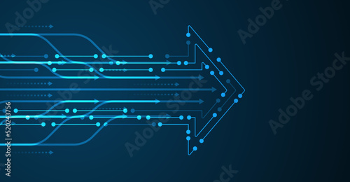 Abstract arrow direction. Technology background