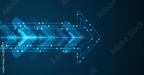 Abstract arrow direction. Technology background